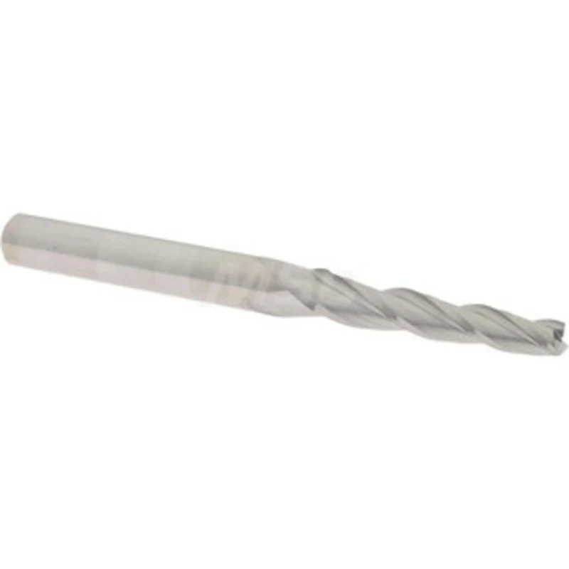 Accupro 1.5 per Side 1/8 Small End Diam 3/4 LOC 3-Flute Solid Carbide Tapered Square End Mill Uncoated, 3/16 Shank Di...